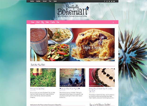copyright: www.beautifullybohemian.com Beautifully Bohemian Website Screenshot