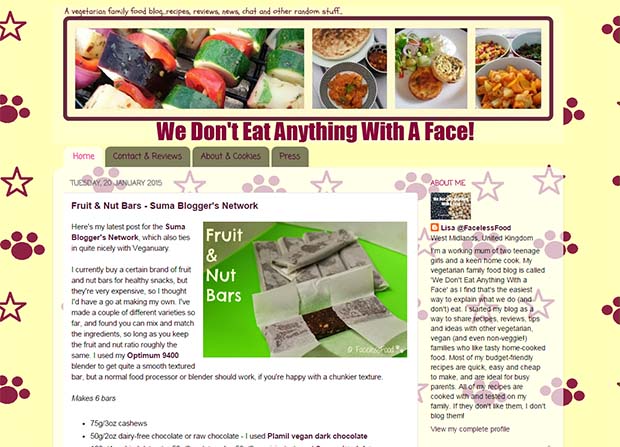 copyright: wedonteatanythingwithaface.blogspot.com We Don't Eat Anything With A Face - Website Screenshot