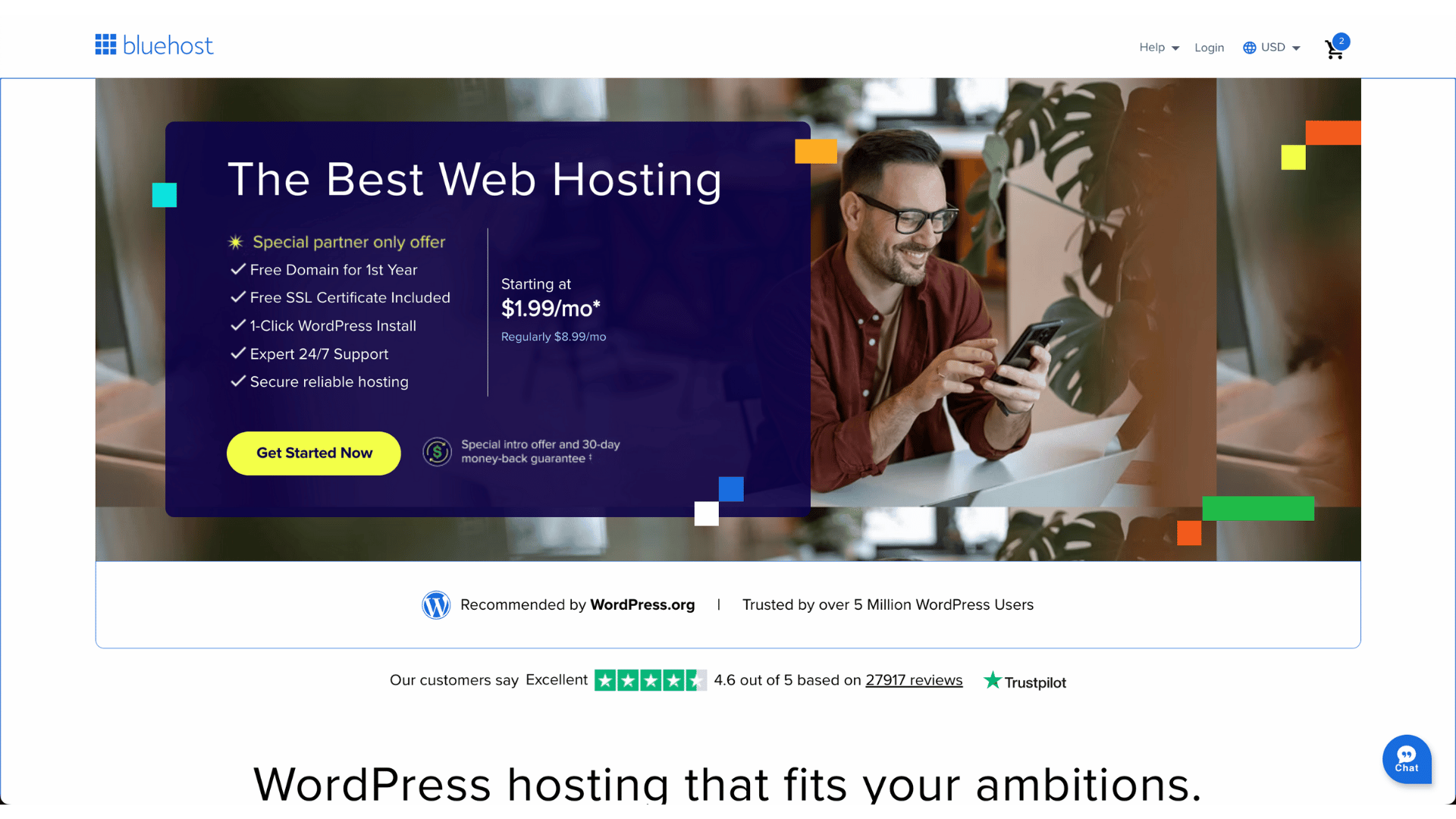 bluehost homepage