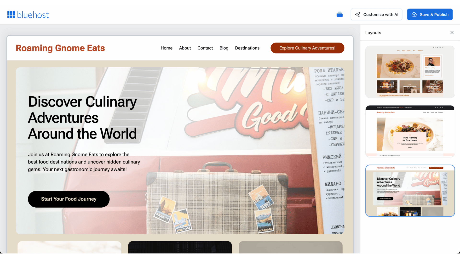 bluehost custom ai themes