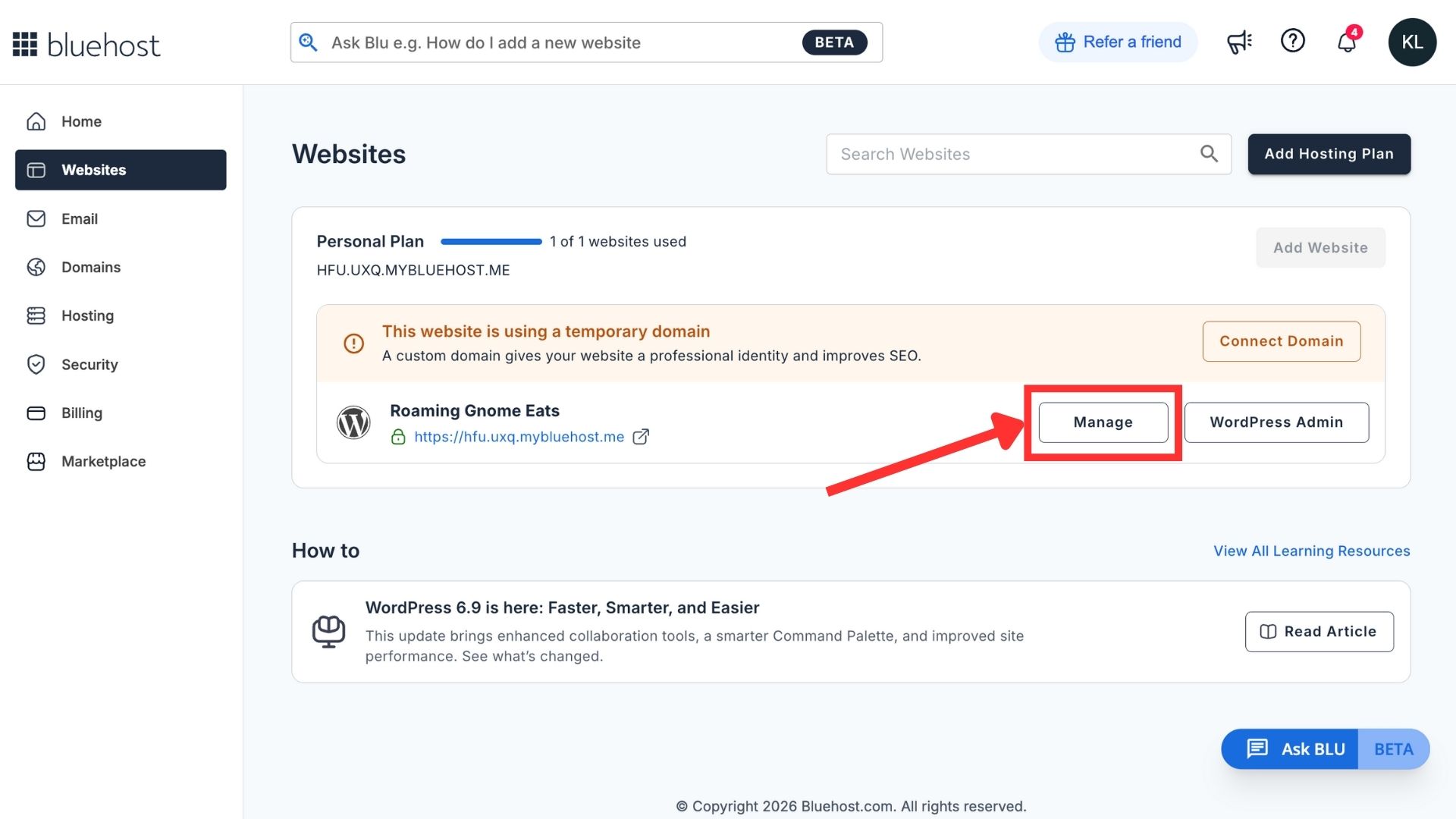 manage your wordpress site