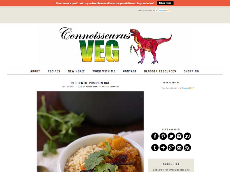 copyright: www.connoisseurusveg.com Connoisseurus Veg - Website Screenshot
