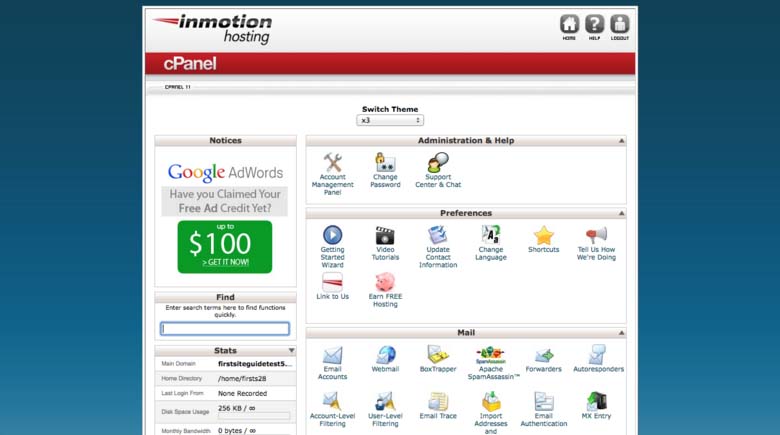 InMotion Control Panel InMotion Control Panel