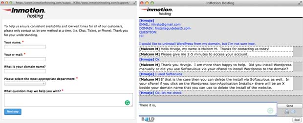 InMotion chat support InMotion chat support