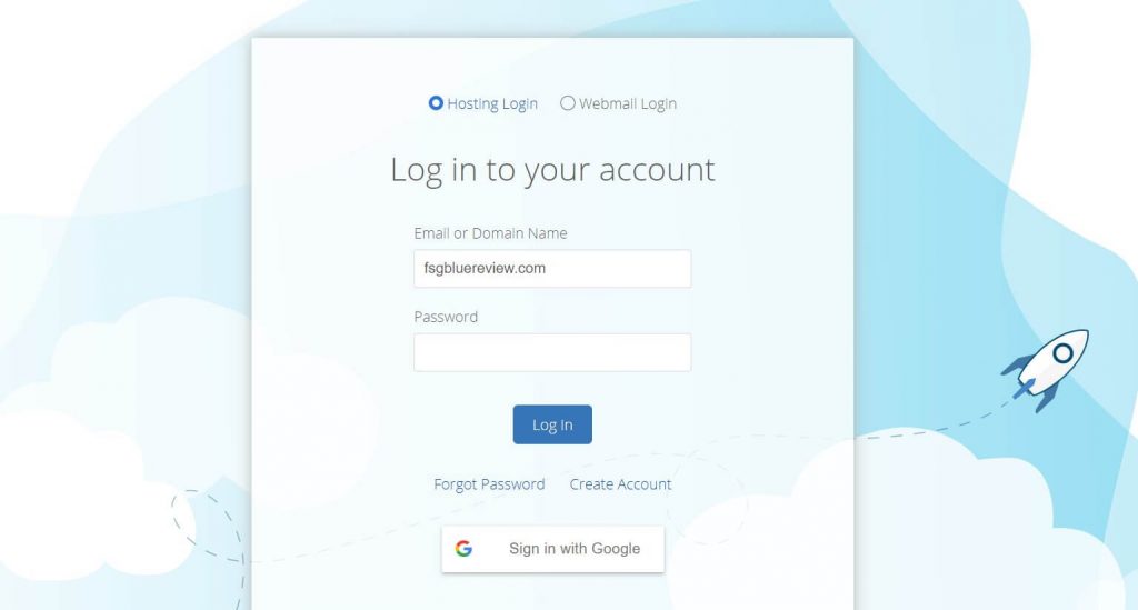 login page