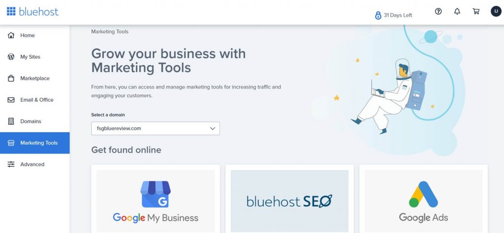 marketing tools section