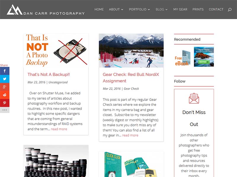 copyright: www.dancarrphotography.com Dan Carr Photography - Website Screenshot