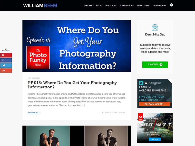 copyright: www.williambeem.com William Beem - Website Screenshot