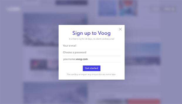 Voog Sign up