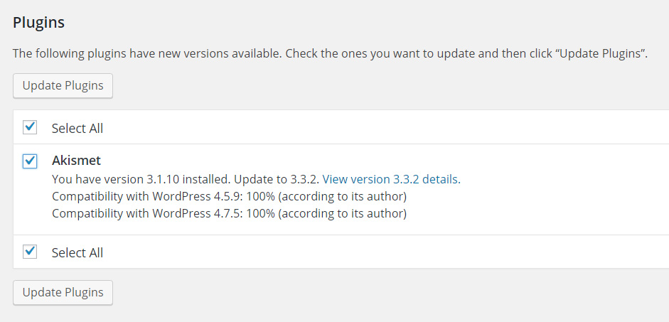 Update WordPress plugins