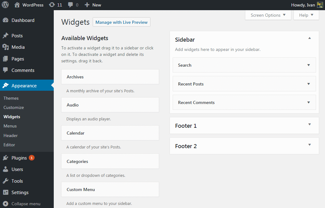 How to add WordPress widget
