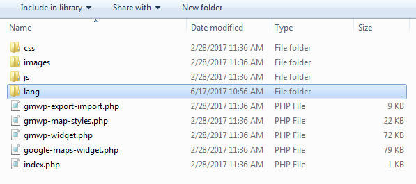 Google Maps Widget Lang folder