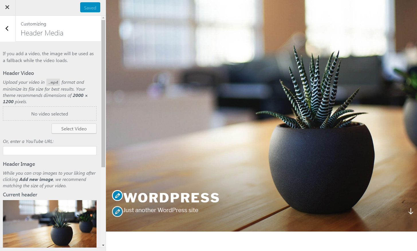 Header Media in WordPress