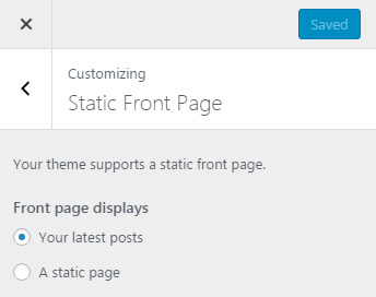 Static Front Page