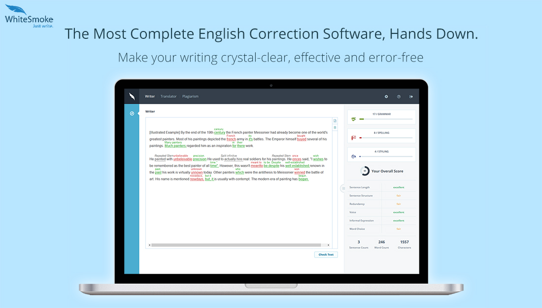 Soft check. English Grammar Corrector. Grammar check online. What is White smoking Grammar Checker. WHITESMOKE 1 year License.