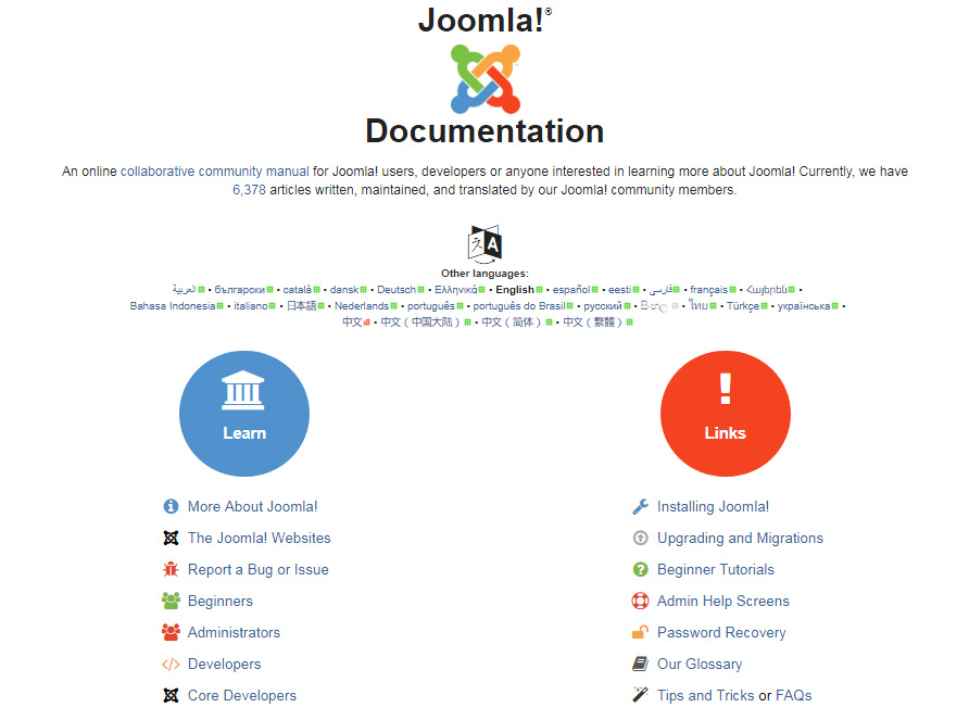 Joomla documentation