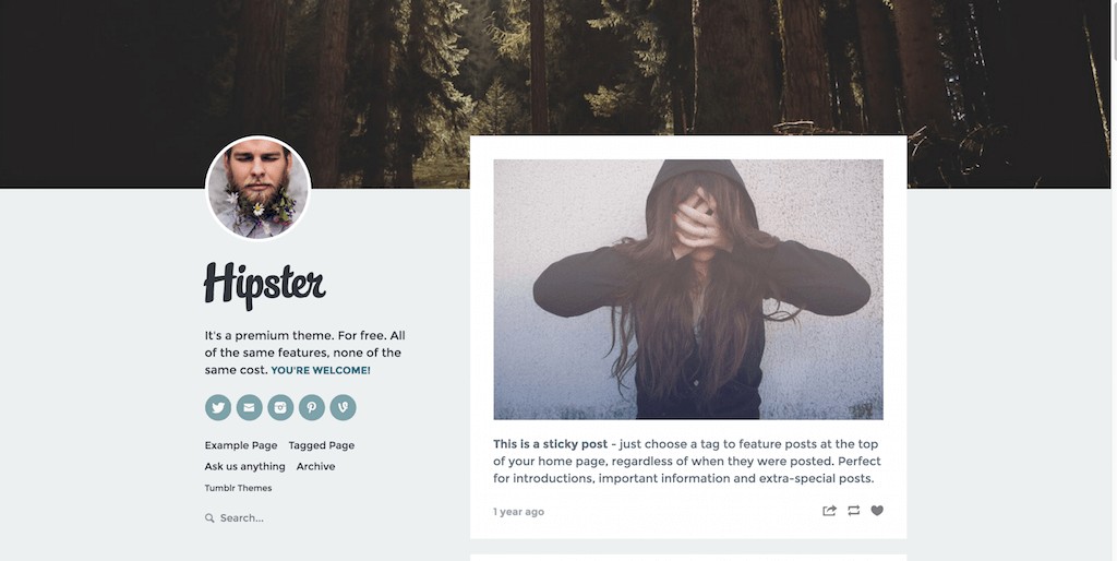 Tumblr Hipster Theme