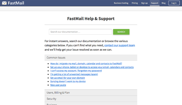 FastMail Support
