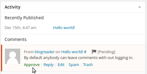 Commenti recenti di WordPress