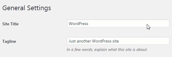 Impostazioni generali di WordPress - Titolo del blog