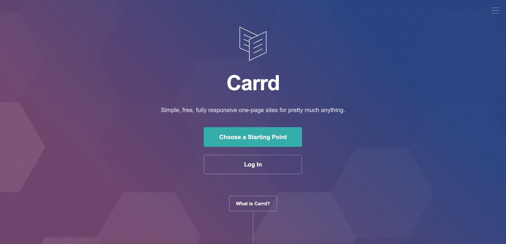 Carrd homepage