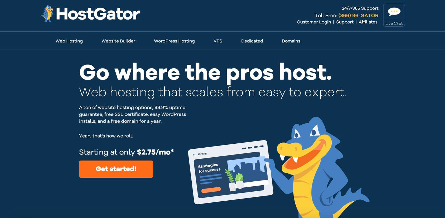 HostGator home page