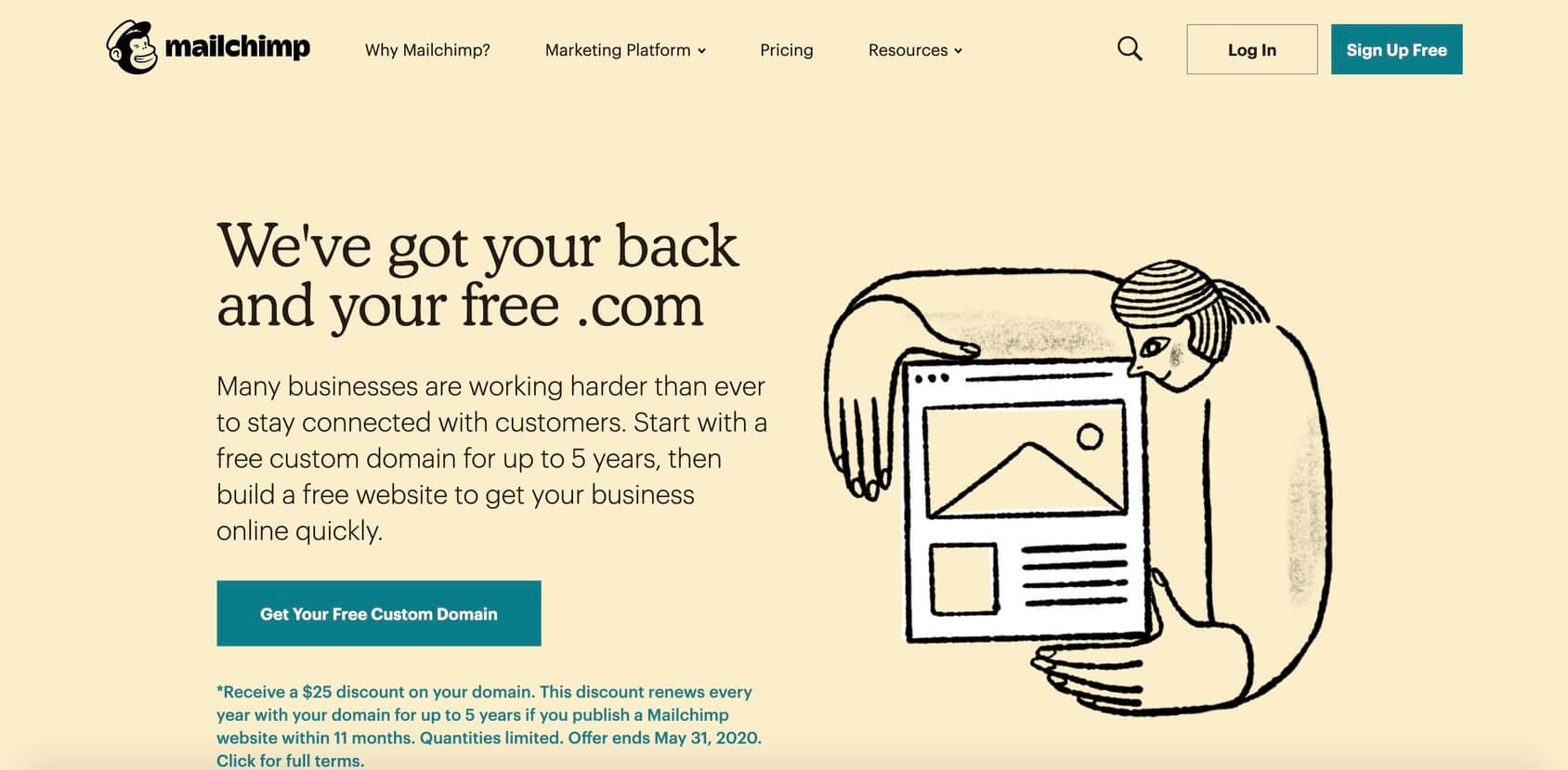 Mailchimp homepage