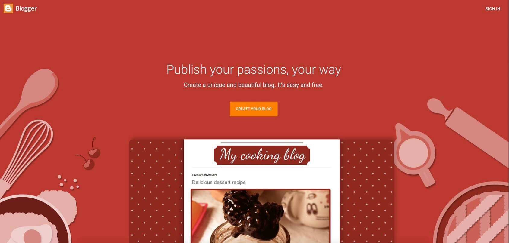 Blogger homepage