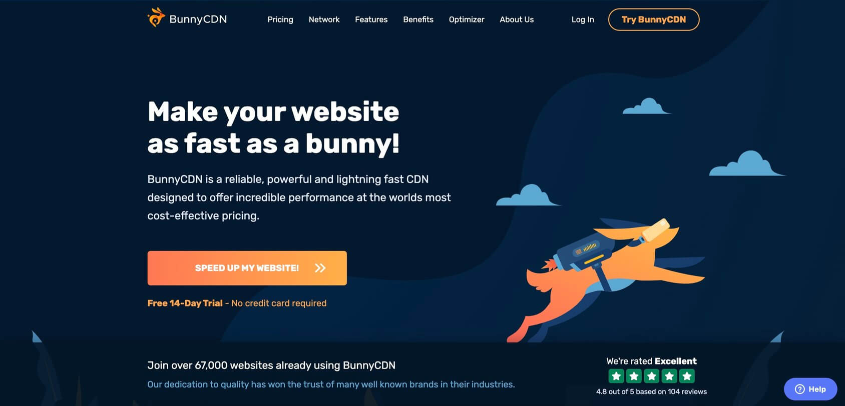 Bunny CDN homepage