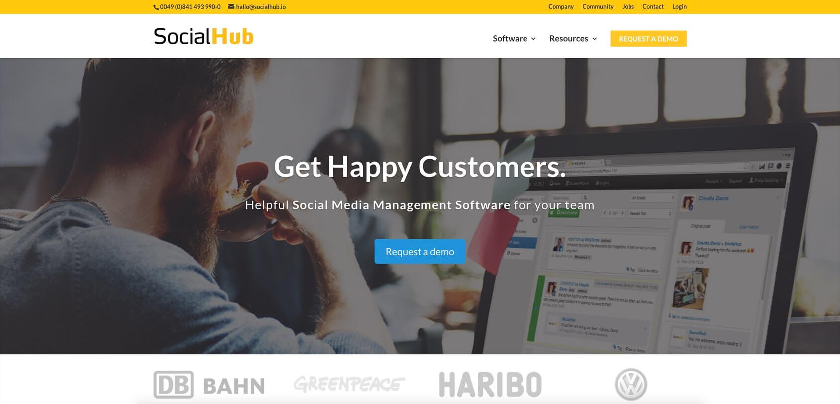 SocialHub homepage
