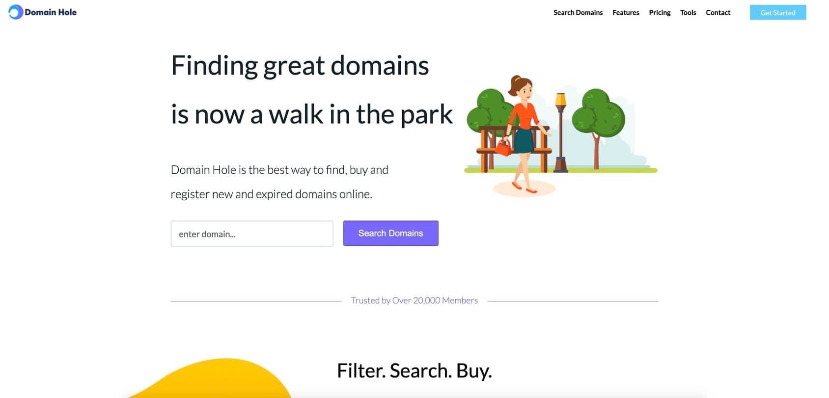 Domain Hole homepage