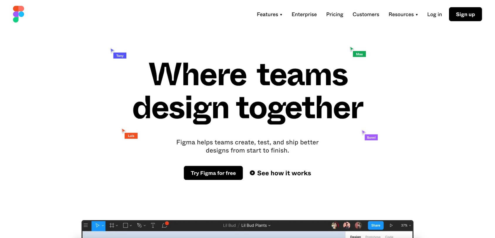 Figma homepage