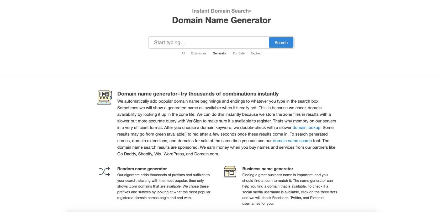 Domain Name Generator (Instant Ideas, no Ads) - DomainWheel