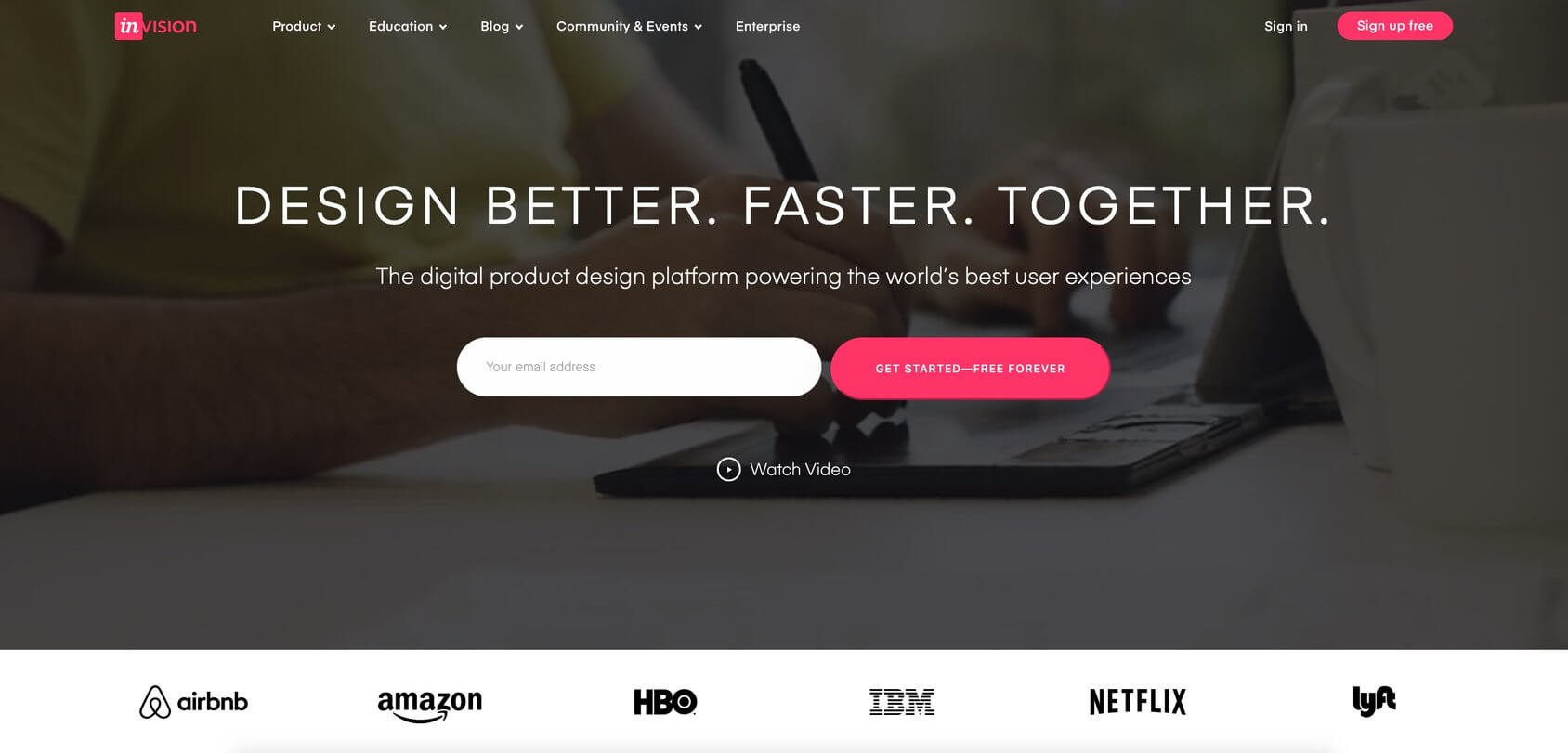 InVision homepage