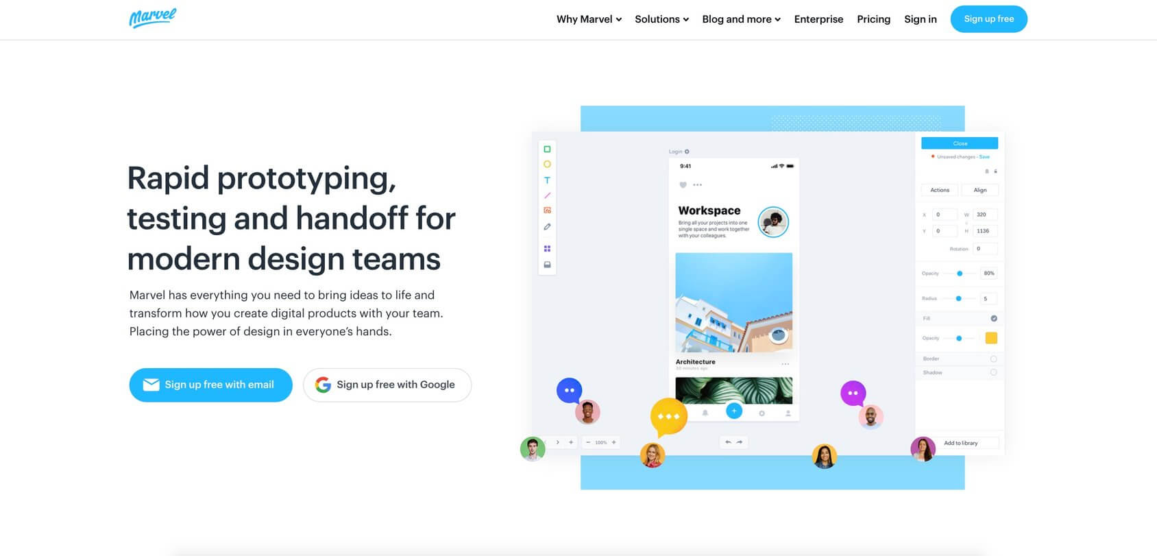 Marvelapp homepage