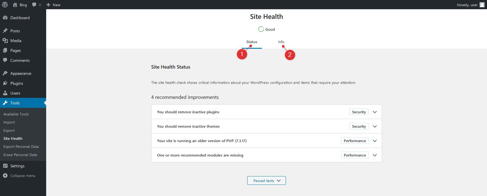 Site Health Status