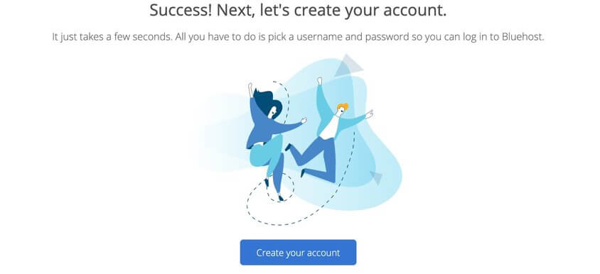 bluehost is creating your account