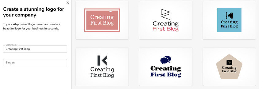 bluehost logo maker step1