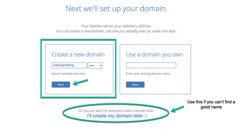 how to start a blog and make money bluehost bluehost choose domain name

