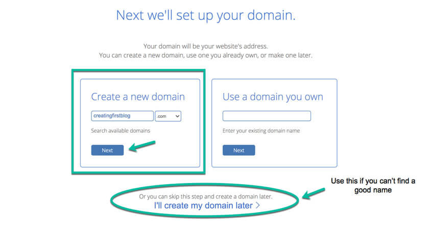 Enter domain name