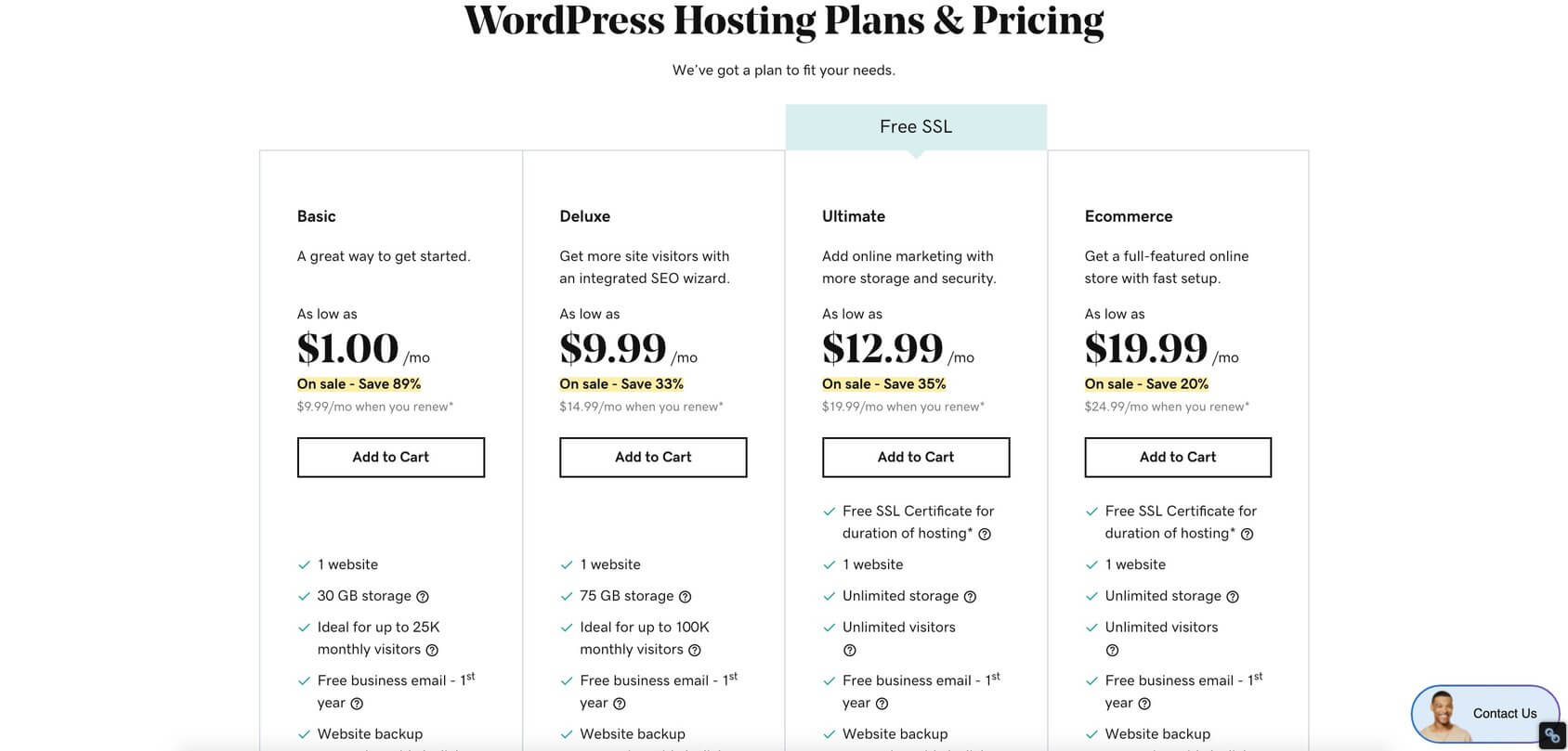 wordpress plans