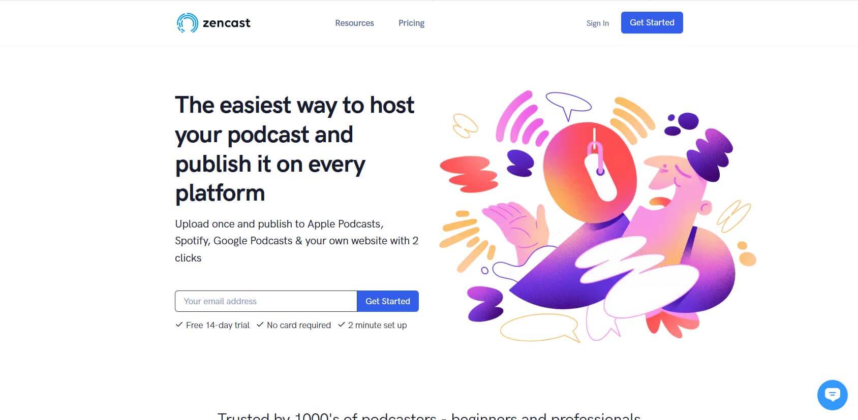 ZenCast homepage