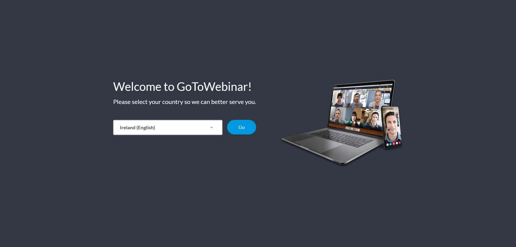 GoToWebinar homepage