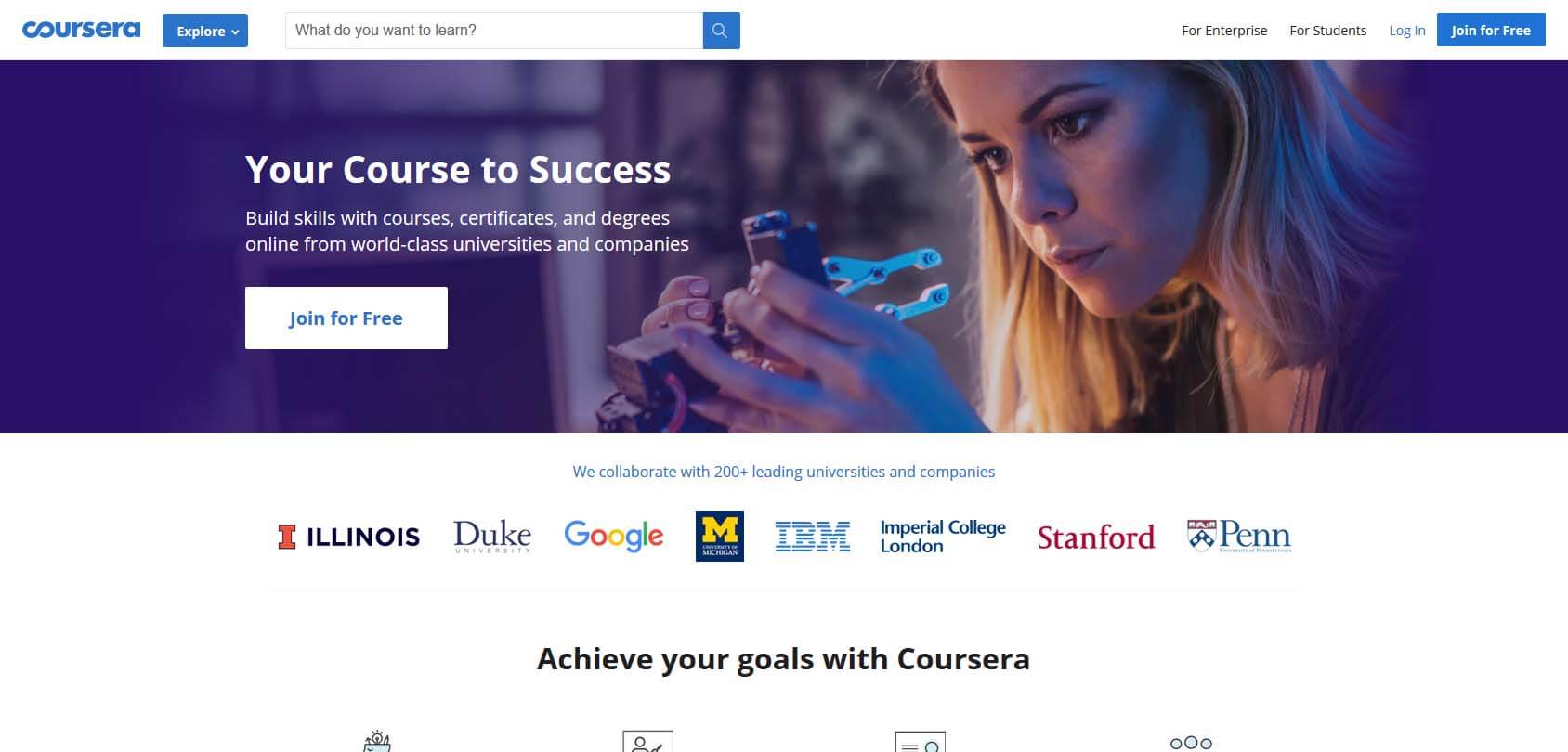 Coursera homepage