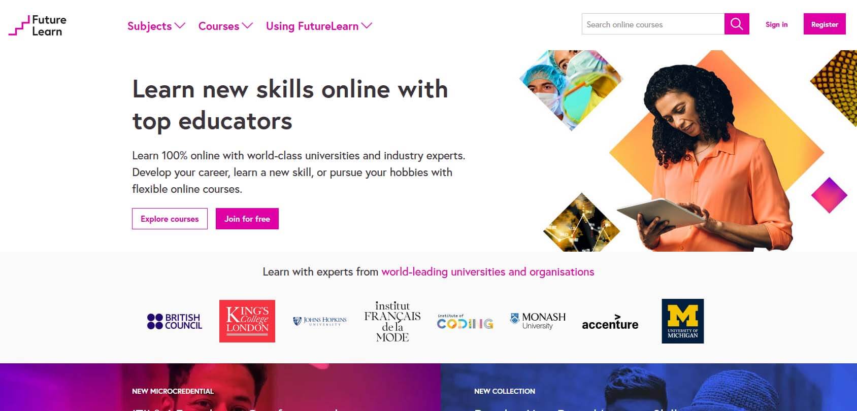 FutureLearn homepage