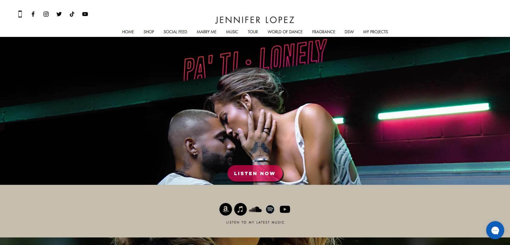 Jennifer Lopez Homepage