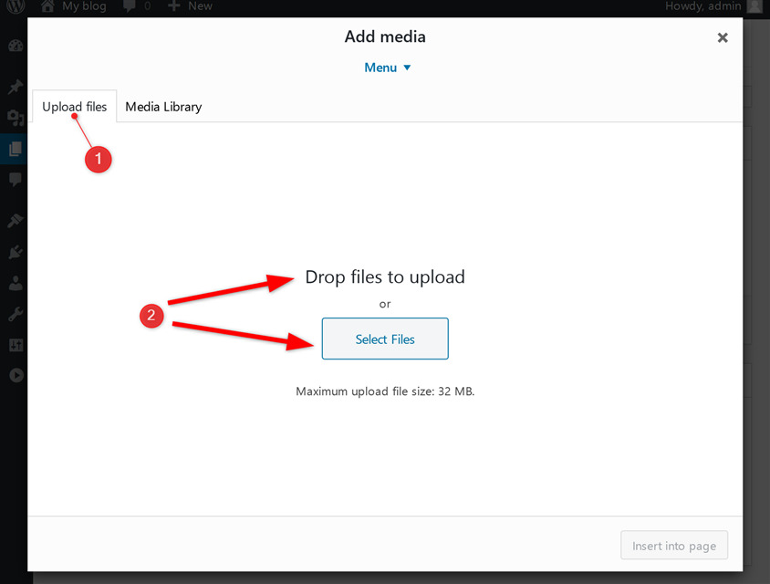 Upload media files from computer