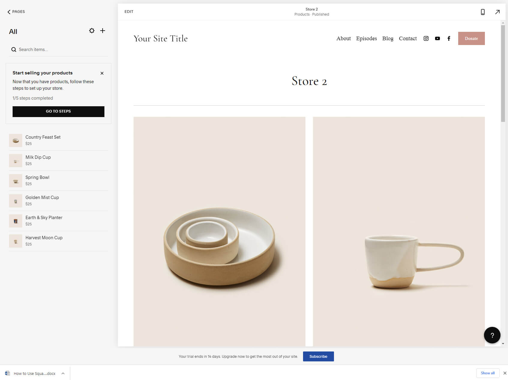 Squarespace ecommerce