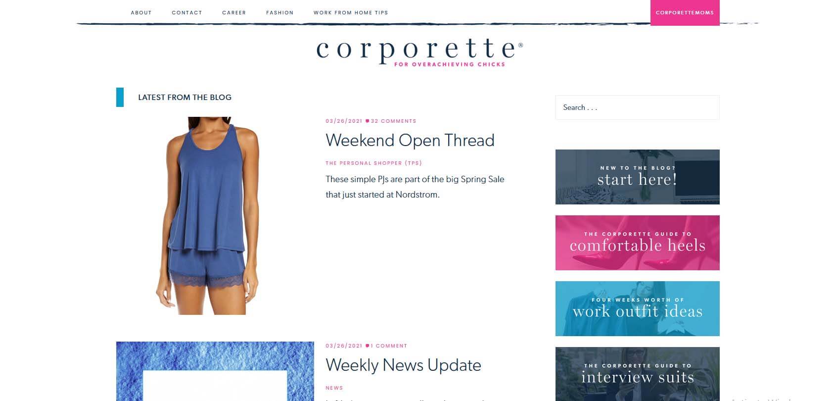 Corporette Homepage