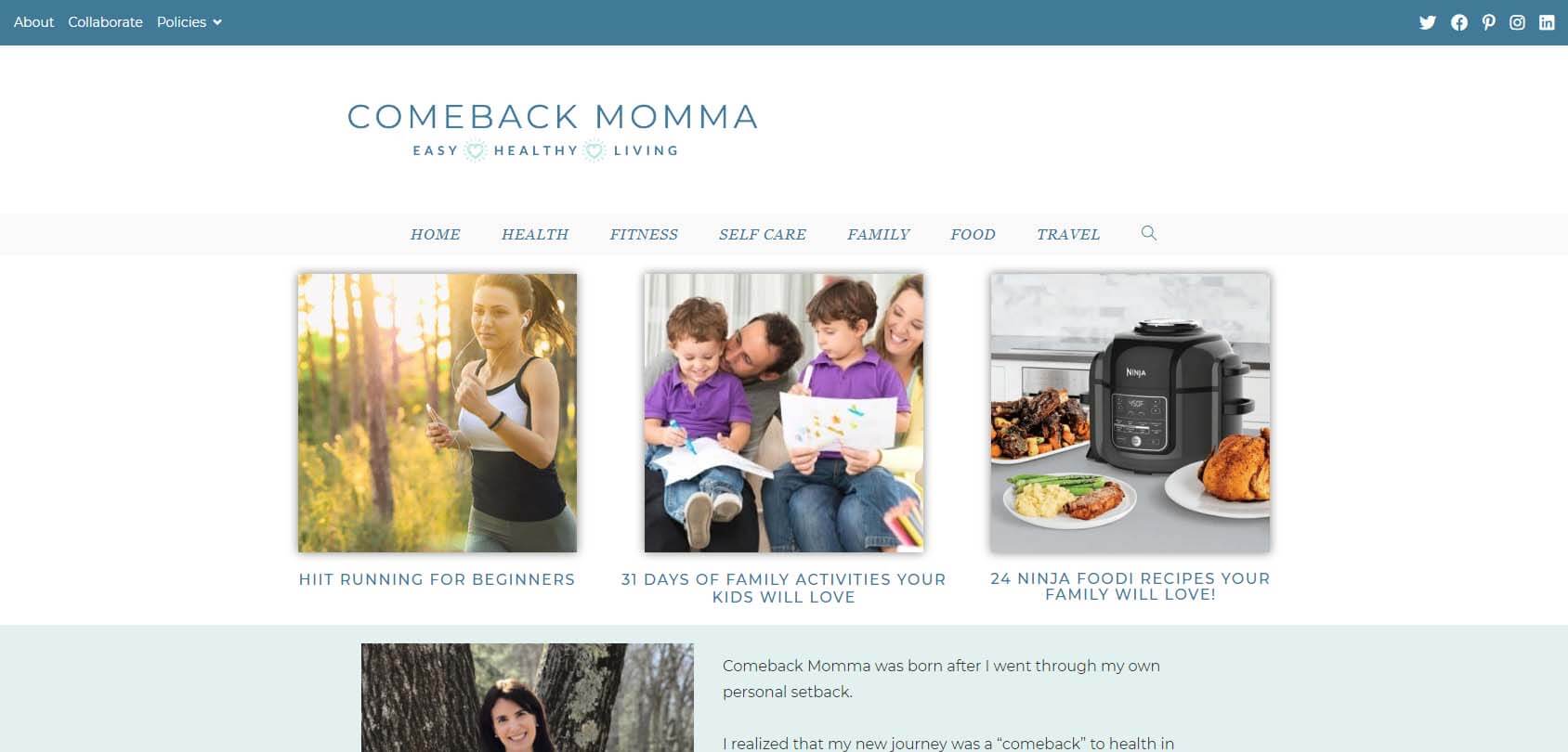 Comeback Momma Homepage